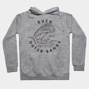 Duck, NC Summertime Vacationing Mahi Mahi Big Head Fish Hoodie